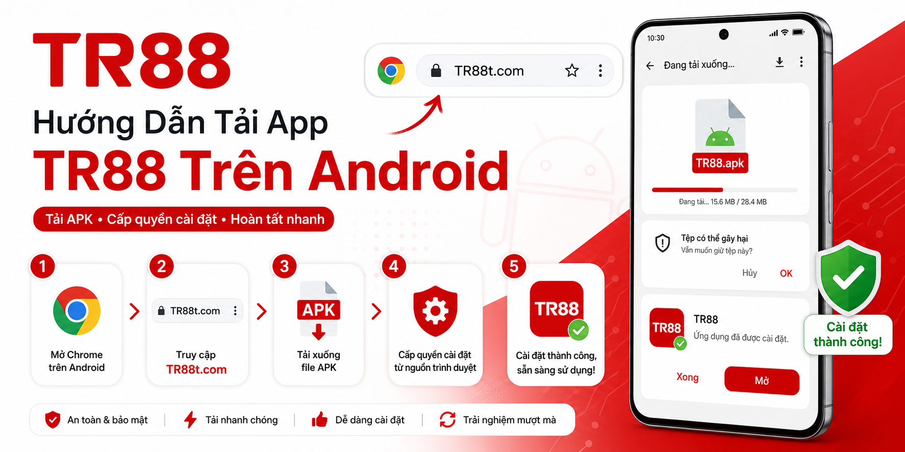 Hướng dẫn tải app TR88 trên android